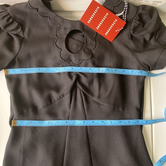 Alexa Chung Scallop Panelled black crepe maxi dress with cutouts NWT US size 6 - Picture 12 of 15